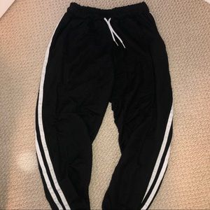Black Side Stripe Drawstring Joggers